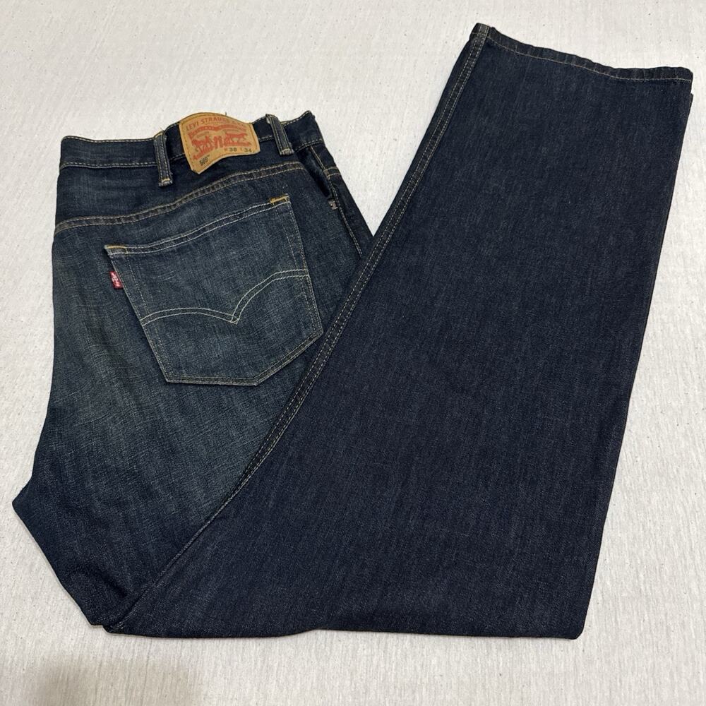 Levi's 569 Loose Straight Jean's Men's 38x34 Pants Dark Denim Baggy EUC